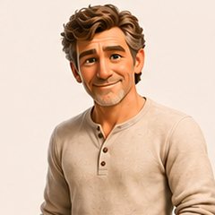 Jake at 60, smiling in a henley shirt